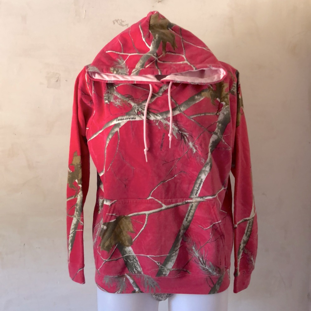 REALTREE Women’s Pink Camo Long Sleeve Hoodie Sz M
